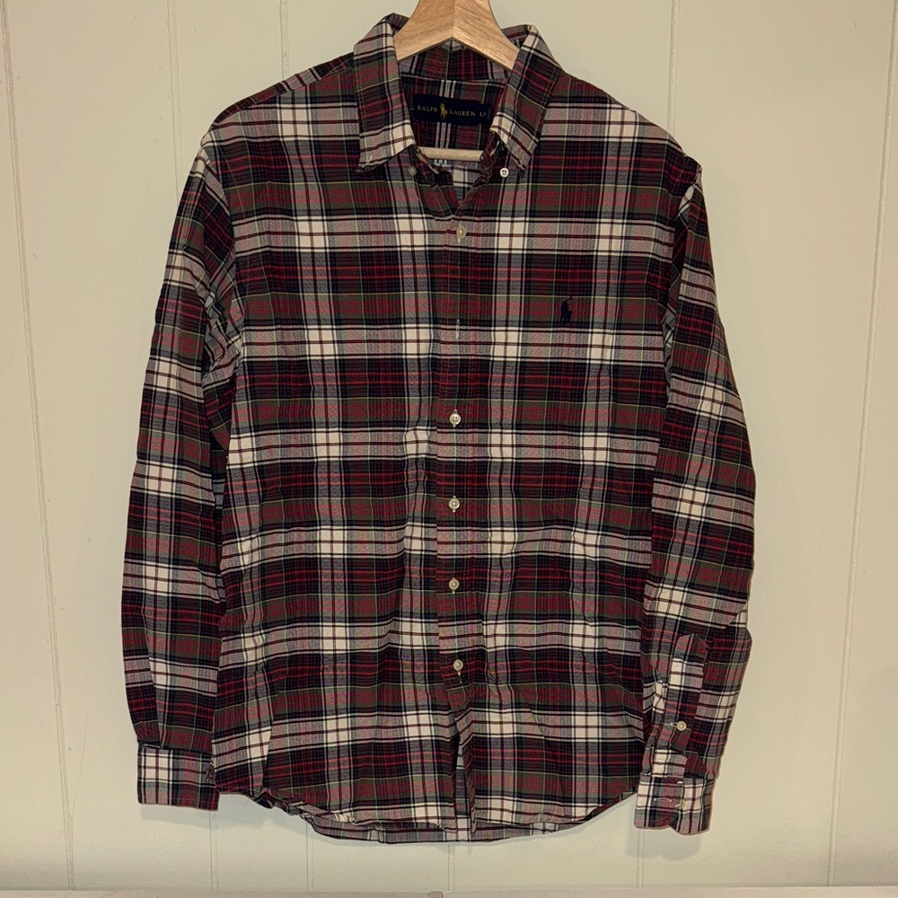 Ralph Lauren Men's Plaid Shirt - Red, Green, White